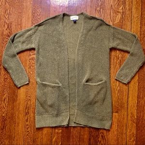 Olive cardigan with pockets